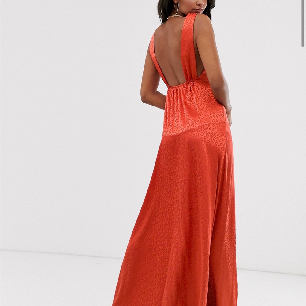 SATIN DRESS (Rust) - Picture 2 of 4